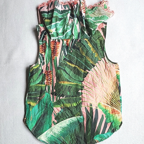 NWT$150 Farm Rio Amazonia Forest Cotton Frilled Shirt Top Sz XS - Picture 12 of 15